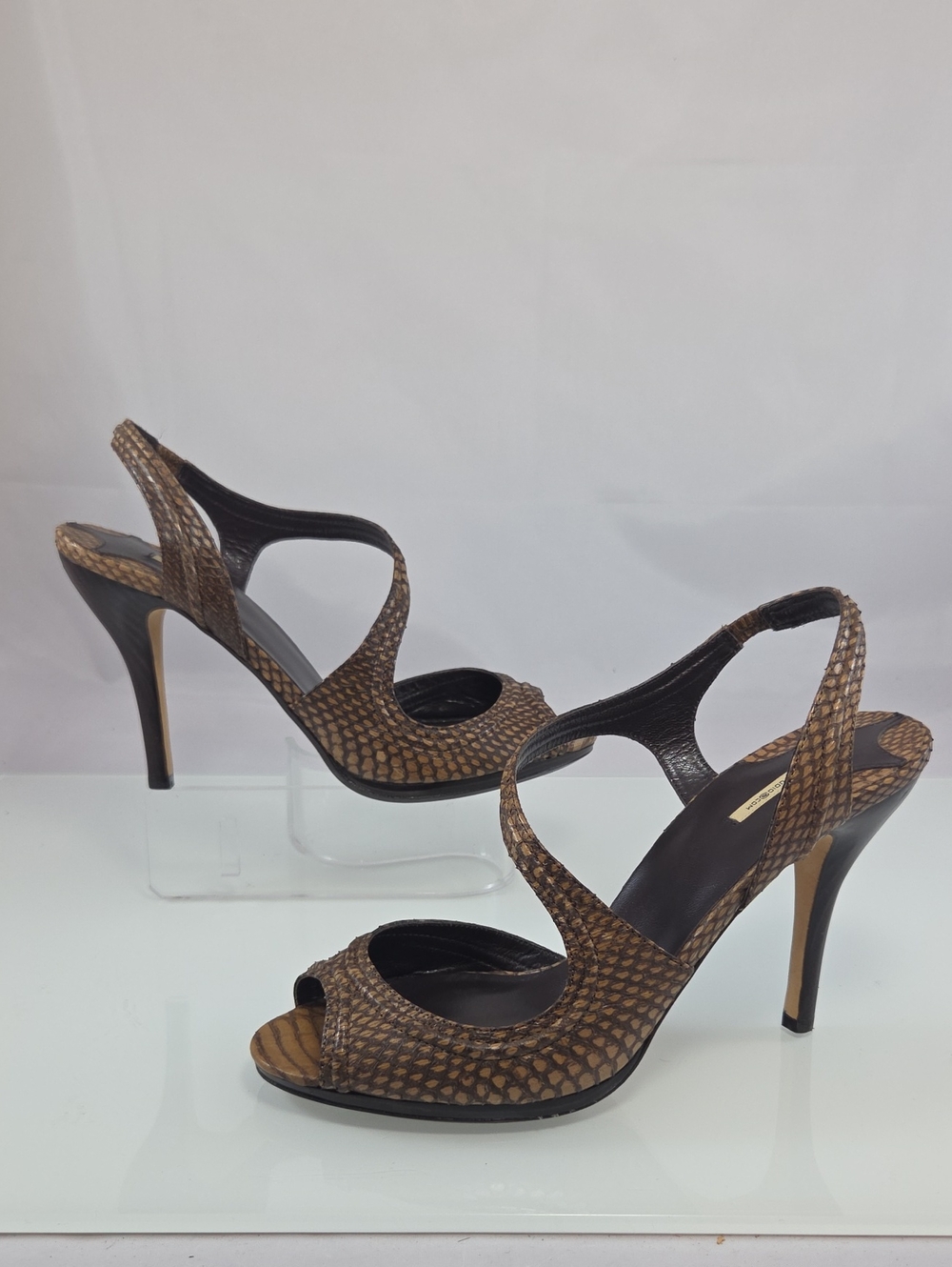 NWT! Max Studio Snakeskin-Effect Strappy High Heels Size 8.5